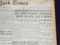 1920 APRIL 7 NEW YORK TIMES - JOHNSON AND HOOVER BEATEN IN THIS STATE - NT 8283