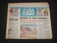 1995 OCTOBER 31 USA TODAY NEWSPAPER - QUEBEC TO STAY CANADIAN - NP 7805