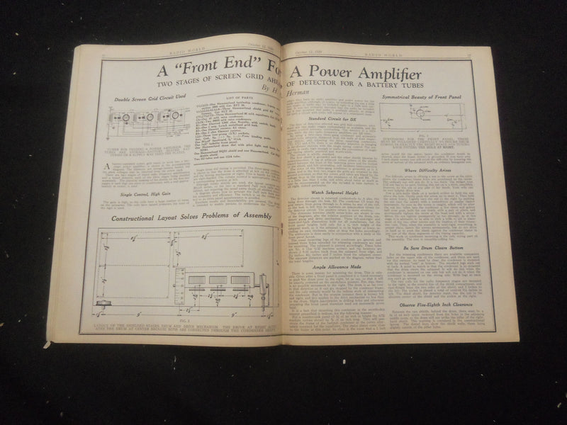 1929 OCTOBER 12 RADIO WORLD MAGAZINE - NEW PUSH-PULL BATTERY MODEL - B 434F