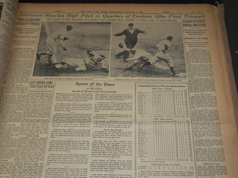 1943 WORLD SERIES YANKEES DEFEAT CARDINALS NEW YORK TIMES LOT OF 6 - NT XXXX