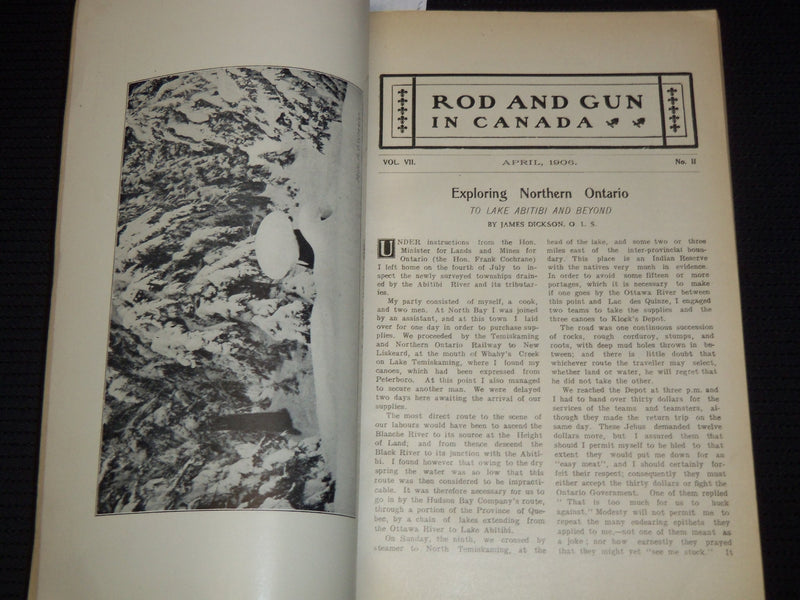 1906 APRIL ROD AND GUN IN CANADA AND MOTOR MAGAZINE - AUTO-ICEBOAT - J 8102