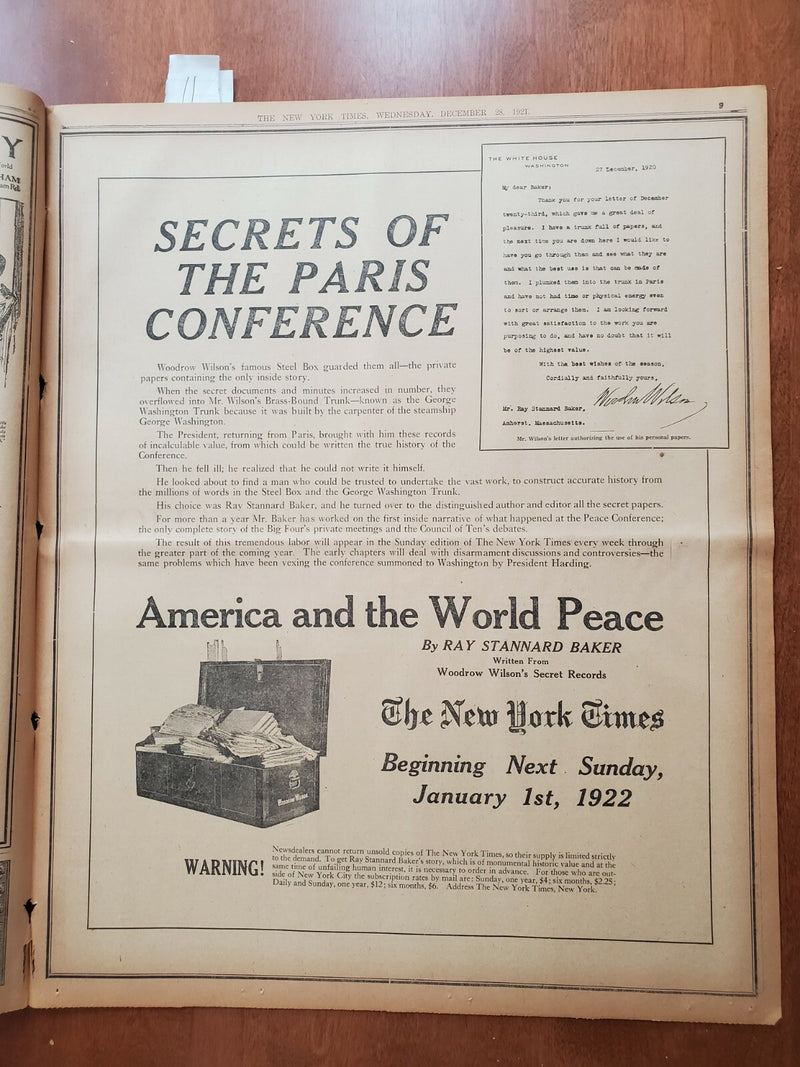 1921 DEC 28 NEW YORK TIMES - FRENCH REJECT HUGHES SUBMARINE OFFER - NT 8046