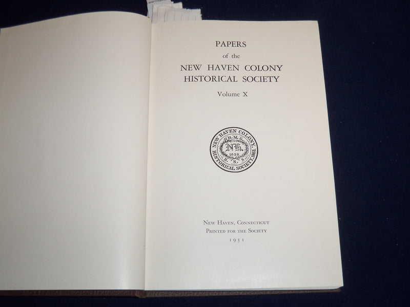 1951 NEW HAVEN COLOGY HISTORICAL SOCIETY PAPERS VOL 10 - CONNECTICUT- KD 2951S