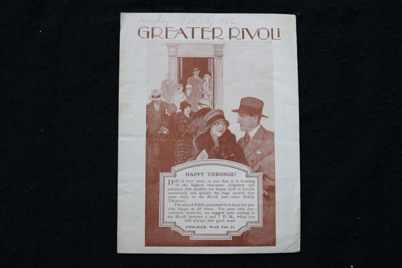 1926 GREATER RIVOLI PROGRAM - SEA HORSES - K 1834