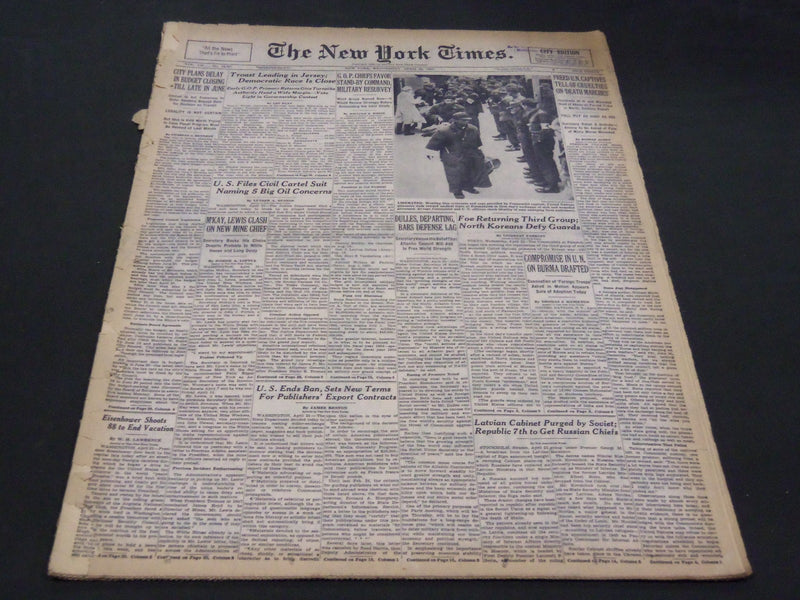 1953 APR 22 NEW YORK TIMES - FREED U. N CAPTIVES TELL OF DEATH MARCHES - NT 4657