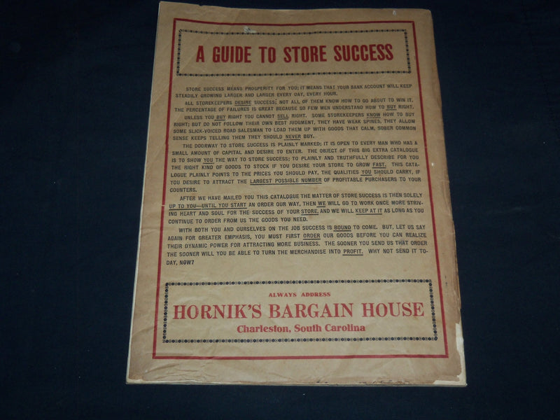 1912-1913 HORNIKS GUIDE TO STORE SUCCESS CATALOG - SOUTH CAROLINA - J 9178