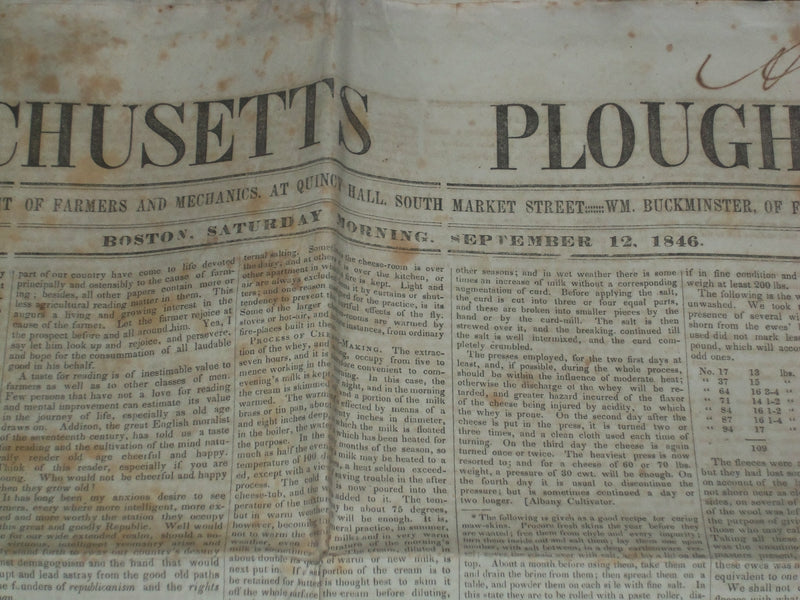 1846 SEPTEMBER 12 MASSACHUSETTS PLOUGHMAN - SIR WALTER SCOTT MONUMENT - NP 5129