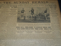 1908 MAY 17 THE BOSTON HERALD - ROBBINS EQUALLING WORLD'S HURDLE MARK - BH 70