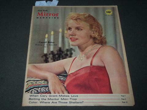 1959 SEPT NEW YORK MIRROR MAGAZINE SECTION - CARROLL BAKER COVER - J 2950