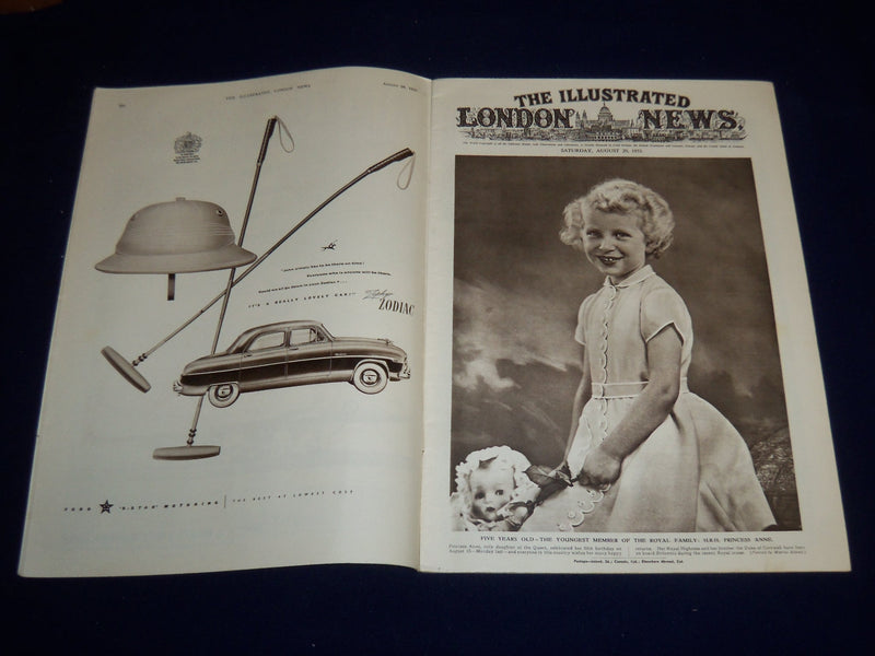 1955 AUGUST 20 ILLUSTRATED LONDON NEWS MAGAZINE - PRINCESS ANNE - E 8017