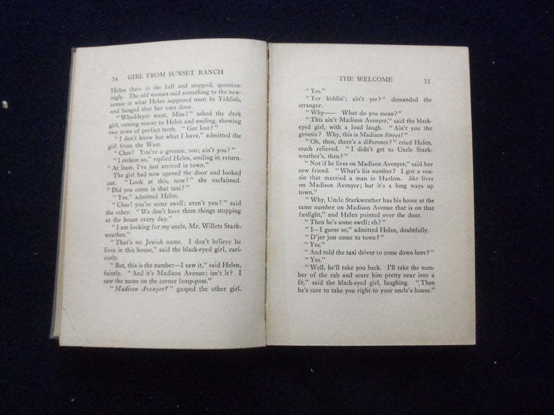 1914 THE GIRL FROM SUNSET RANCH HARDCOVER BOOK BY AMY BELL MARLOWE - KD 8413
