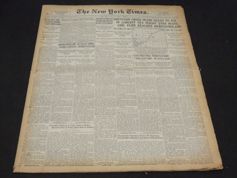1928 JUNE 5 NEW YORK TIMES - SOUTHERN CROSS SPANS OCEAN TO FIJI - NT 5358