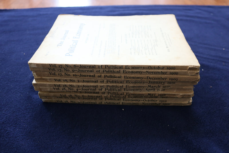 1909-1910 THE JOURNAL OF POLITICAL ECONOMY MAGAZINE - LOT OF 10 - O 3419
