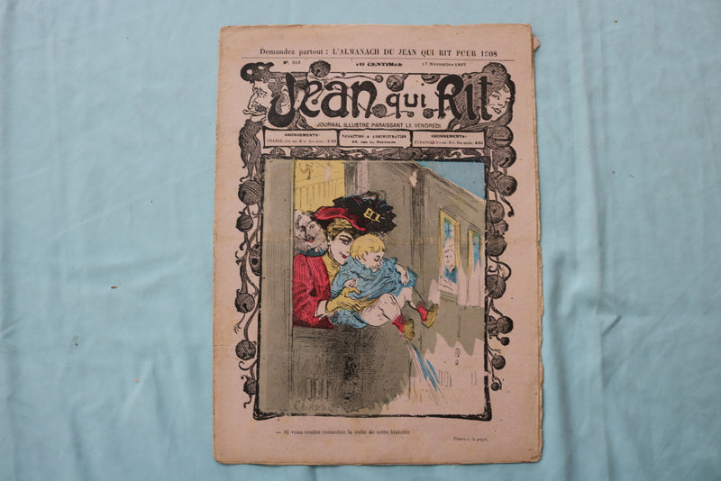 1907-1908 JEAN QUI RIT MAGAZINE - ILLUSTRATED JOURNAL-FRENCH - LOT OF 3 - K 2544