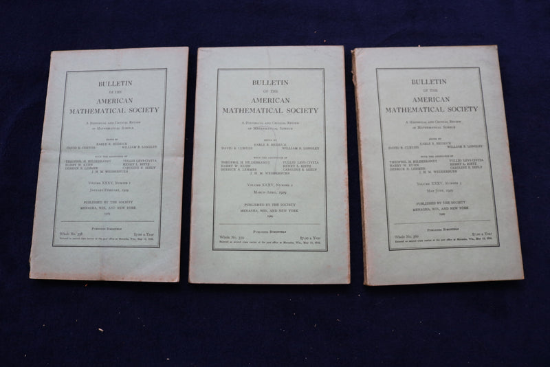 1928-1932 AMERICAN MATHEMATICAL SOCIETY BULLETIN - LOT OF 12 - O 3371
