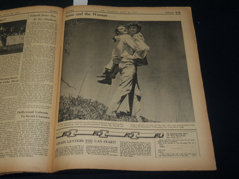 1941 JULY 22 PM'S WEEKLY NEWSPAPER - MOSCOW & LENINGRAD BOMBED - NP 4926