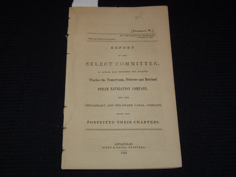 1844 CHARTERS FORFEITED REPORT STEAM NAVIGATION & DELAWARE COMPANIES- J 9584