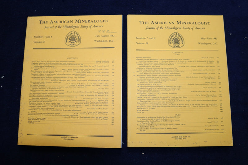 1979-1985 THE AMERICAN MINERALOGIST JOURNAL - LOT OF 13 - O 3378