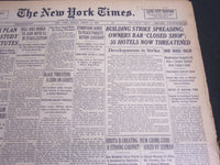 1936 MARCH 6 NEW YORK TIMES - BUILDING STRIKE SPREADING 35 HOTELS - NT 6882