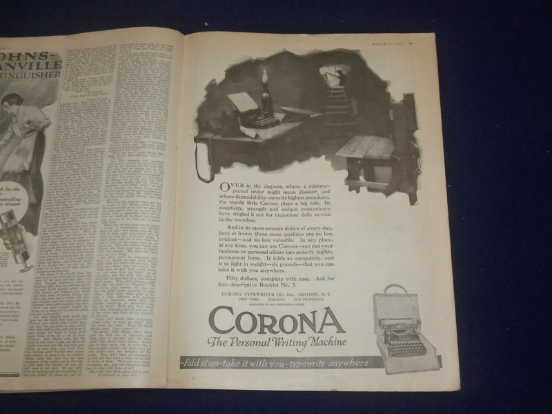 1918 MARCH 9 COLLIER'S MAGAZINE - MR. MCADOO SPEAKS - ST 6728