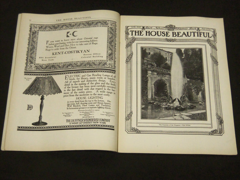 1907 OCTOBER THE HOUSE BEAUTIFUL MAGAZINE - GREAT PHOTOS & ADS - ST 388