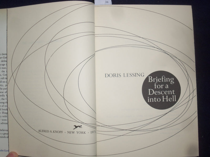 1971 BRIEFING FOR A DESCENT INTO HELL HARDCOVER BOOK BY BORIS LESSING - KD 8947