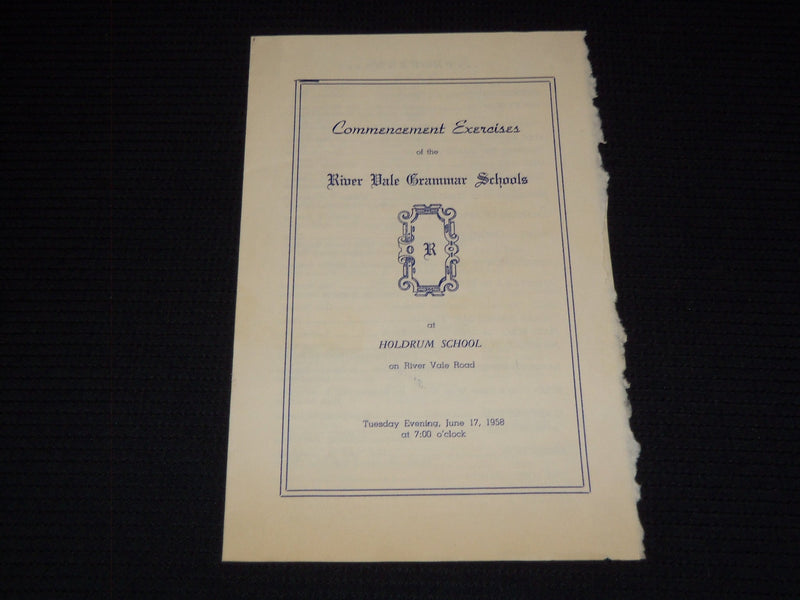 1958 RIVER VALE GRAMMAR SCHOOLS PROGRAM - HOLDRUM SCHOOL - J 7471