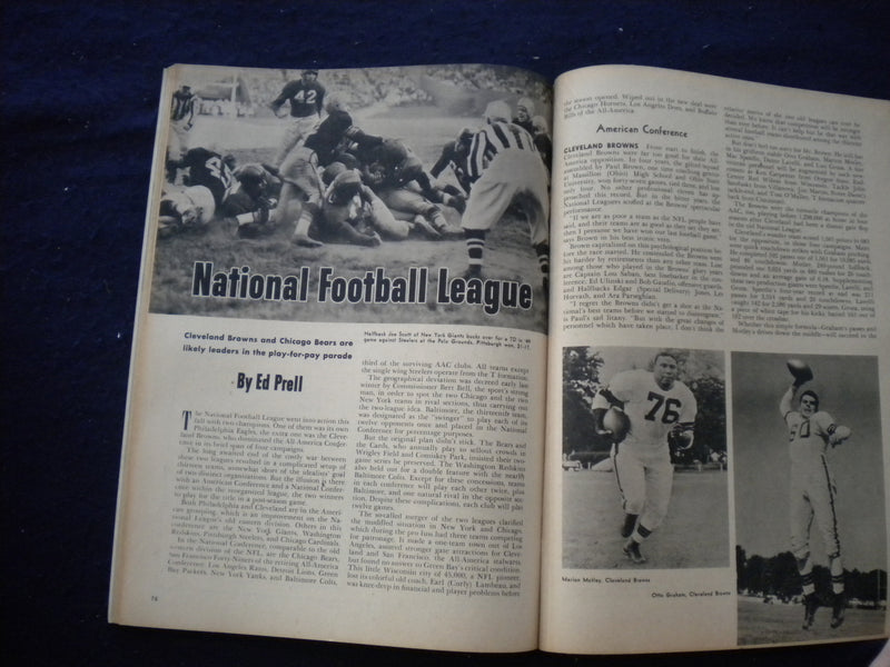 1950 FOOTBALL YEARBOOK MAGAZINE - FRANK LEAHY'S 1950 FOOTBALL FORECAST - B 439N