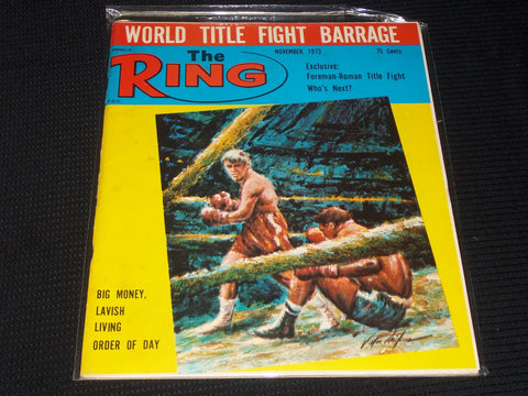 1973 NOVEMBER THE RING MAGAZINE - FOREMAN ROMAN FRONT COVER - E 4665