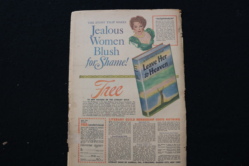 1945 MARCH 4 PICTORIAL REVIEW MAGAZINE - RETRIBUTION! COVER - E 26351