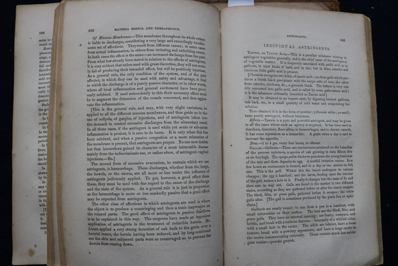 1856 LECTURES OF MATERIA MEDICA AND THERAPEUTICS HARDCOVER BOOK BY - KD 9436
