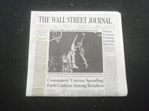 2022 AUGUST 1 THE WALL STREET JOURNAL - BILL RUSSELL DIED (1934-2022)