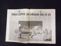 1999 MARCH 9 NEW YORK DAILY NEWS - FAREWELL YANKEE CLIPPER JOE DIMAGGIO- NP 2154