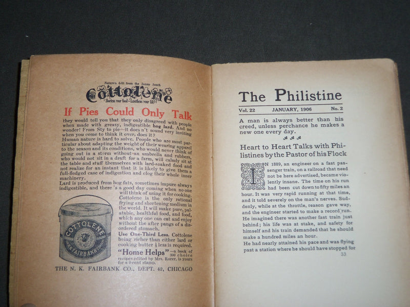 1906 THE PHILISTINE MAGAZINE LOT OF 12 ISSUES - BY ELBERT HUBBARD - WR 709D