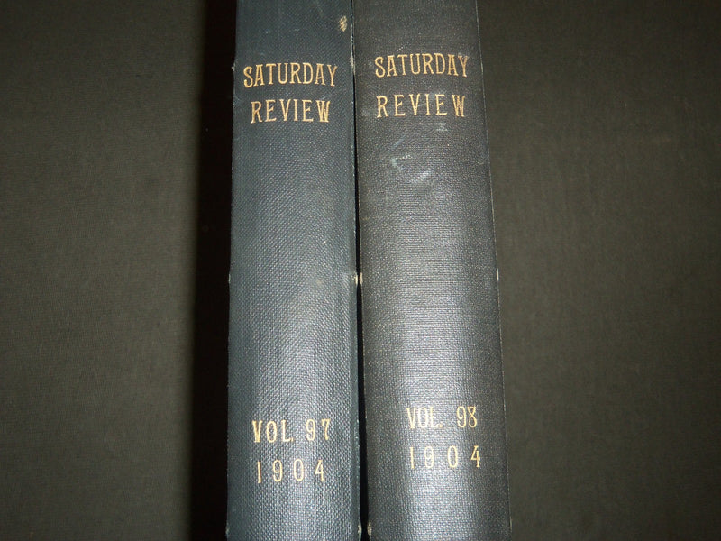 1904 SATURDAY REVIEW 2 BOUND VOLUMES - COMPLETE YR- PUBLISHED IN LONDON - R 1089