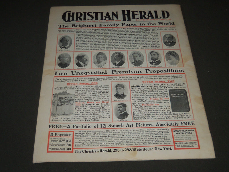 1901 NOVEMBER 23 THE SATURDAY EVENING POST MAGAZINE - ILLUSTRATED COVER - SP 559