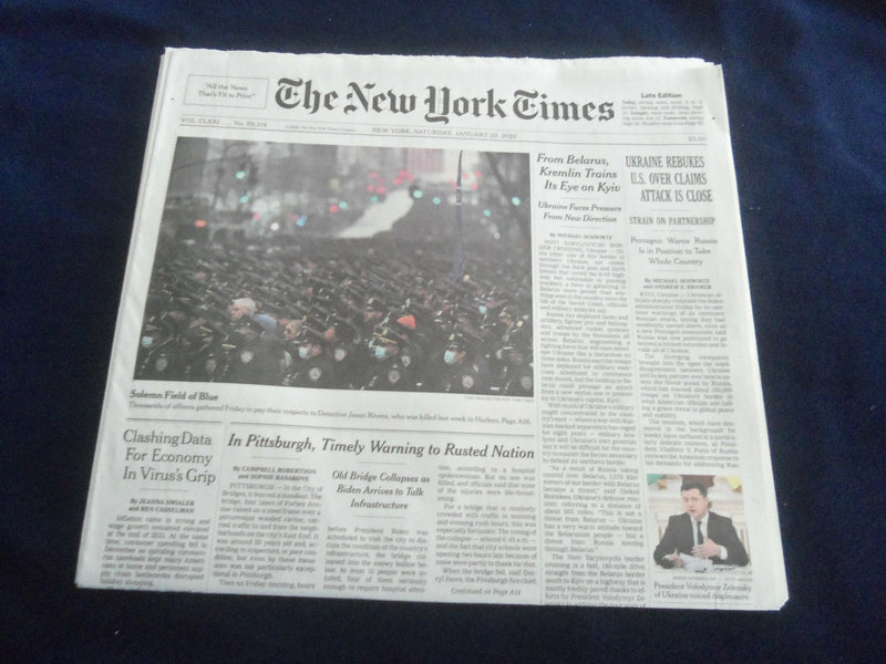 2022 JANUARY 29 NEW YORK TIMES -UKRAINE REBUKES U.S. OVER CLAIMS ATTACK IS CLOSE