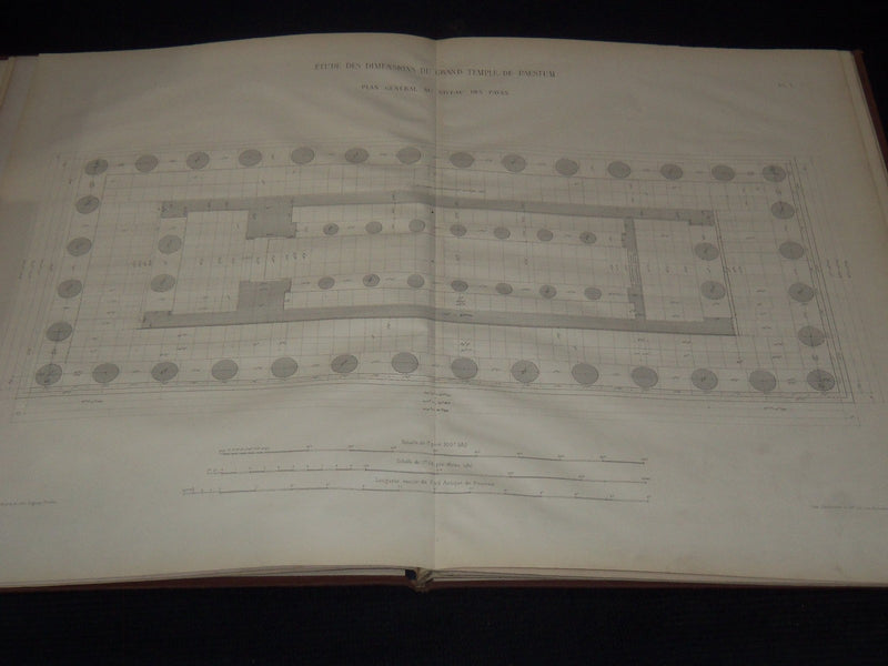 1868 ETUDE DES DIMENSIONS DEGRAND TEMPLE DE PAESTUM - PLANCHES - Z 284