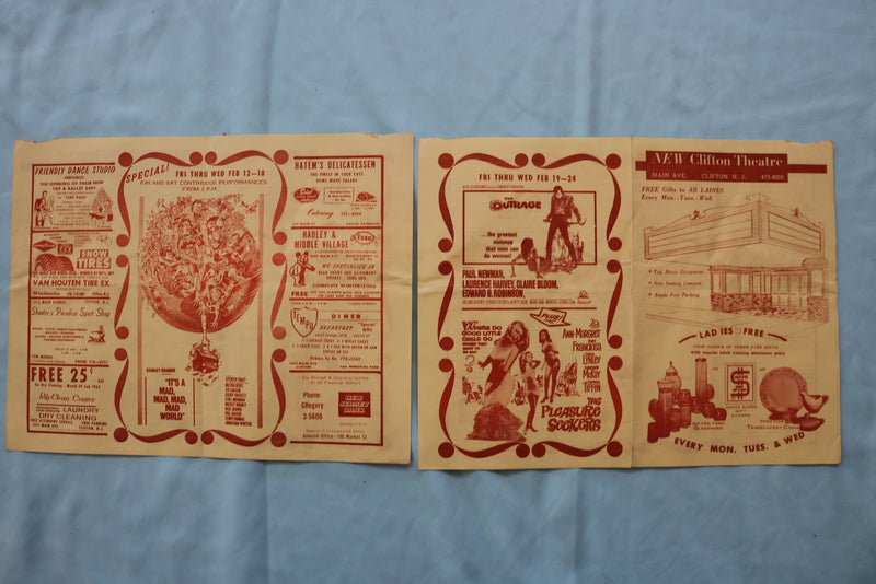 1960'S NEW CLIFTON THEATRE PROGRAMS - LOT OF 16 -CLIFTON, NJ - K 2538