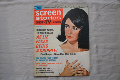 1969 APRIL SCREEN STORIES MAGAZINE - ELIZABETH TAYLOR COVER - E 19943