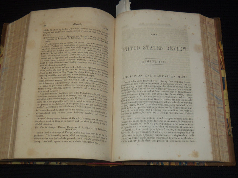 1853-1854 THE UNITED STATES REVIEW BOUND VOLUME NO. 2 - NEW YORK - KD 9524