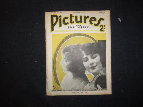 1919 NOVEMBER 1 PICTURES AND PICTUREGOER MAGAZINE - DOROTHY DALTON - ST 3424