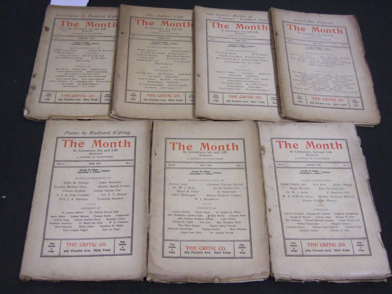 1897 THE MONTH IN LITERATURE ART & LIFE MAGAZINE LOT OF 7 - PORTRAITS - WR 390