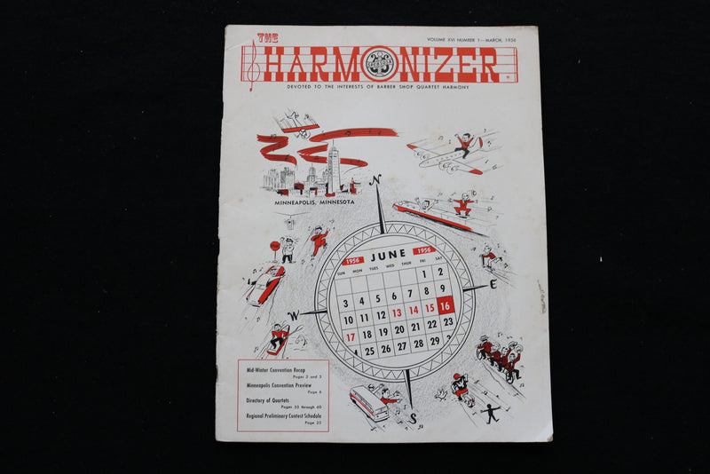 1956 MARCH THE HARMONIZER MAGAZINE - MINNEAPOLIS, MN COVER - SP 4925T