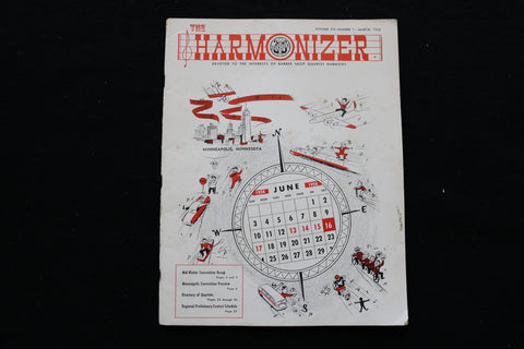 1956 MARCH THE HARMONIZER MAGAZINE - MINNEAPOLIS, MN COVER - SP 4925T