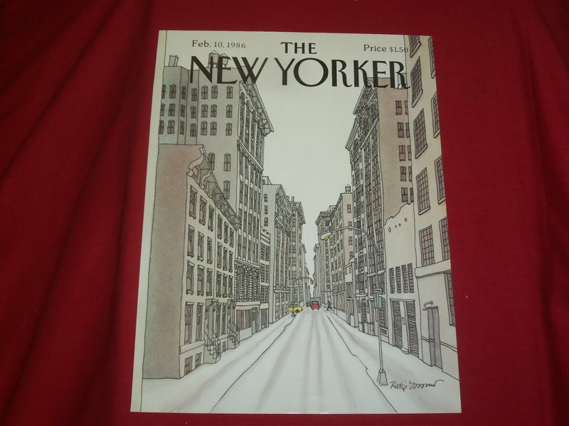 1986 FEBRUARY 10 NEW YORKER MAGAZINE FRONT COVER ONLY - GREAT ART FOR FRAMING