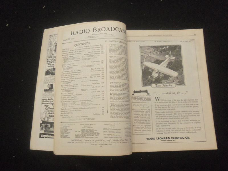 1928 MARCH RADIO BROADCAST MAGAZINE - NICE COVER, ARTICLES & PHOTOS - B 434M