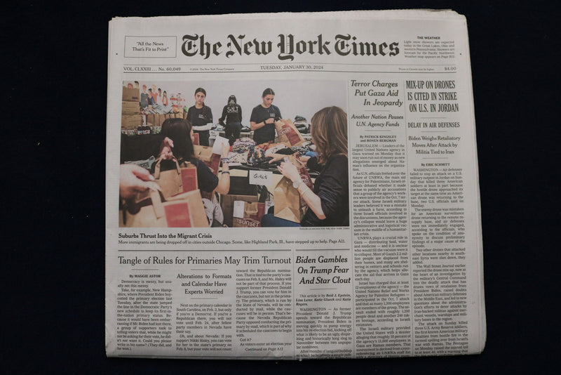2024 JANUARY 30 NEW YORK TIMES - DRONES MIX-UP IS CITED IN JORDAN STRIKE ON U.S.