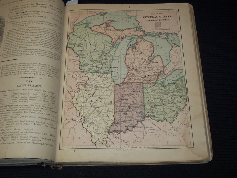 1879-1880 HARPER'S SCHOOL GEOGRAPHY ILLUSTRATED BOOKS LOT OF 2 - KD 7987