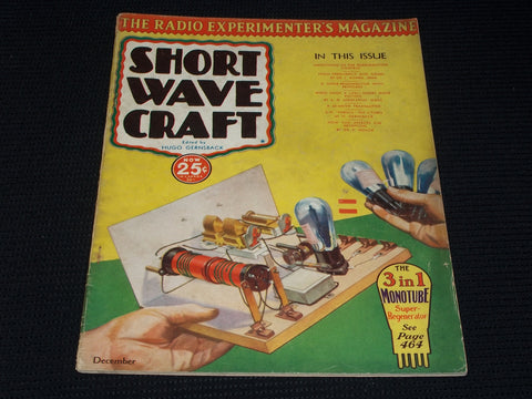 1932 DECEMBER SHORT WAVE CRAFT MAGAZINE NICE COVER - E 111